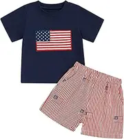 [Ayalinggo] Baby Boy Girl Easter Outfit Egg Letters Embroidery T Shirt Elastic Waist Pockets Shorts Sets Toddler Summer Clothes