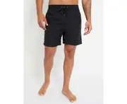 RIVERS - Mens Swimwear - Elastic Waist Swimshort - Black