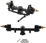 1/10 Front and Rear Axle Set for 1/24 RC Crawler Axial S&CX24 JLU C10 Deadbolt Upgrades Parts Metal Fr&on&t and Rear Portal Axle Set Aluminum Front & Rear Portal Axles