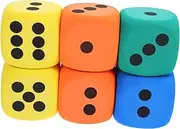 SOPOTUTU 6 Pcs Large Eva Foam Dice Colorful Educational Game Accessories for Classroom Activities Group Games and Social Skill Development
