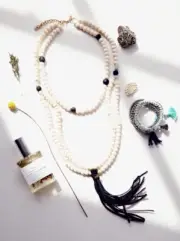NWT Free People $230 Presley Mega Rosary Beaded Tassel Necklace Jonesy Wood
