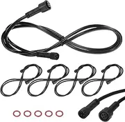 uxcell 5-Pack Waterproof Extension Cable, 4 Pin 3.28 Ft/1m Extension Cord Wire with 22AWG IP67 Male and Female Connectors for Outdoor Spotlights/LED Deck Lights [Black]