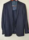 $1495 Hickey Freeman Men's 100% Cashmere Navy Twill 44/Long Slim Sport Coat