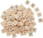 DICOSMETIC 200Pcs Wood Letter Tiles PapayaWhip Wood Letters 20x18x5mm Wooden Spelling Letters Alphabet Learning Tools Crossword Game A-Z Letter Tile for Crafts Spelling Wedding Frame