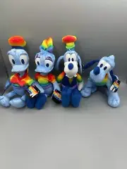 Disney Rainbow Collection Set of 4 Pride Plush Donald Daisy Goofy