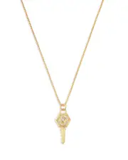 Zoe Chicco 14K Yellow Gold Medallions Diamond Hexagon Key Pendant Necklace, 18-20