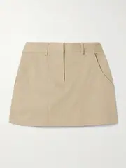 [Matteau] Matteau - Paneled Organic Cotton-blend Twill Mini Skirt - Beige - 1 1 Neutrals