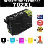 1x 702XL 702 E702 Black Generic Ink Cartridge For Epson WF-3720 WF-3725 WF-3730