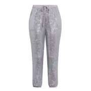 NWT City Chic Let's Party Pant Sequin Metallic Jogger Medium / 18 Sparkle Disco