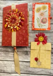 Junk Journal Handmade BOLD Red BOHO Interactive Diary Ephemera OOAK Book New