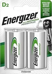 Energizer Rechargeable Batteries D, Recharge Power Plus, Pack of 2