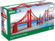 BRIO World - 33683 Double Suspension Bridge | Toy Train Set Accessory