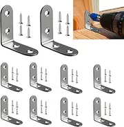[Generic] Corner Braces for Wood, Right Angle Bracket Corner Brace, Stainless Steel Fastener, Angle Brackets Corner Shelf Bracket with Screws, Furniture Corner Connectors