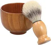 Beard Shaving Cream Bowl Shaving Soap Mug for Men with Shave Lather Brush Wooden Shaving Bowl Brown One Size