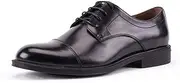 [Generic] Shoes for Men Oxford ShoesGenuine Leather Lace Up Low Top Block Heel Retro Round Captoe Easy Care Waterproof