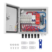 Solar PV Combiner Box 6 String 15A for Solar Panel System Steel Case IP65