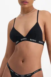 [Bonds] Bonds Women's Icons Triangle Bralette in Black Size: 10 10 Black