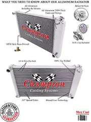 AL Champion 3 Row Radiator 26" for 1978-1987 Chevrolet Monte Carlo (Manual) (for: Chevrolet)