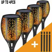 LED Solar Flickering Dancing Flame Torch Lights Outdoor Lantern Lamp Garden