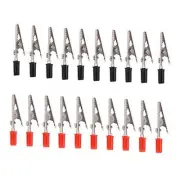 Metal Alligator Clips Electrical Test Clamps with Plastic Hands Red Black Kit