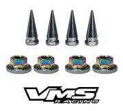 4 VMS RACING 14MM STRUT SPIKES + GUNMETAL WASHERS & NEO CHROME NUTS FOR TOYOTA (for: Toyota)