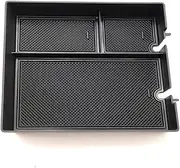 GUERBEIS Car Front Center Console Armrest Storage Glove Box,Fit For Rivian, R1T R1S 2022-2023 Black Organizer Tray With Non-slip Mat Vehicle Console storage box unit