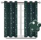 BGment Moon and Stars Blackout Curtains for Child Bedroom Emerald Green