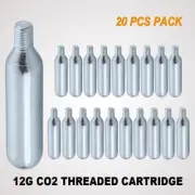 20PCS Co2 Threaded Cartridge 12g Bicycle Cycling Bike Tyre Air Inflator Pump