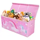 Unicorn Extra Large Toy Box Chest with Flip Lid for Kids, Collapsible Oxford