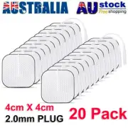 20 Pcs Electrodes Pads Universally Reusable Self Adhesive Tens Pads Plug 2.0mm
