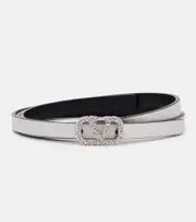 [Valentino Garavani] Valentino Garavani VLogo Signature reversible leather belt Inch 25.5 silver