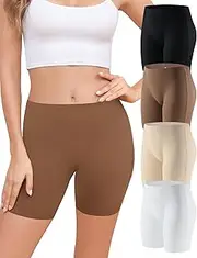 [Aijolen] Boxer Shorts Underwear Women's Underwear Seamless Briefs Breathable Shorts Stretch Panties Hipster Boyshorts Soft Women Pack of 4 S-2XL