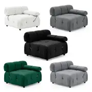 Foret 1 pc Arm Seat Modular Tufted Velvet Sofa Lounge Couch Furniture 5 Colors