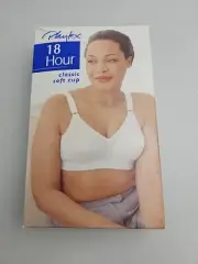 Playtex Women's Sensational Support White Wirefree 18 Hour Soft Cup Bra 44B