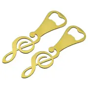 Bottle Opener, 2pcs - Metal Flat Beer Bottle Opener, Music Note Openers (Gold)