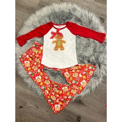 Gingerbread Bell Bottom Set Boutique Christmas Set 8/9
