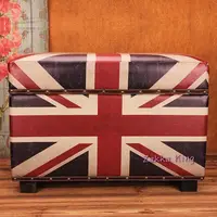 在飛比找蝦皮購物優惠-(永美小舖) 英倫風收納箱 米字旗收納椅 英國國旗復古置物椅