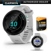 Garmin Forerunner 55 GPS Running Watch (White) w/ 2-Pack Screen Protector Bundle