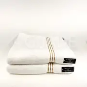 Tahari 700 GSM 34" X 64" Quick Dry 2ps Bath Sheets Towels White Quick Dry New