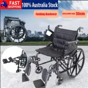 24 Inch Wheelchair 50cm Wide Manual Folding Wheel Chair Foldable Portable