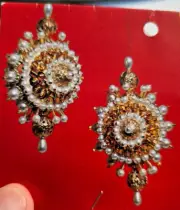 York Crafts GOLD TREASURE Sequin Bead Christmas Ornament Kit Vintage Japan NOS