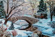 Needlepoint tapestry painted canvas - Winter (18"x24") Gobelin 14.850