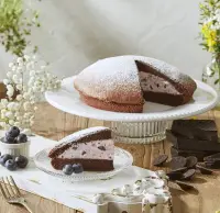 在飛比找Yahoo!奇摩拍賣優惠-【五月可朵烘培坊】巧克力藍莓波士頓派#每日現做蛋糕#板橋美食
