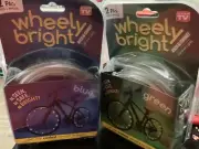 2x JML Wheely Bright LED Bike Lights Green and Blue 2 pack - Fits Two Wheels