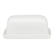 Ecology Fine Bone China Canvas Kitchen Butter Storage Dish w/ Tray - White