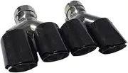 One Pair Y Model Carbon Exhausts Dual End Tips Compatible For BMW Compatible For BENZ Compatible For VW Exhaust Dual Muffler Tips Tail Tips(IN 51MM OUT 89MM)