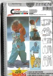 Burda 3028 Sewing Pattern - Shirt, Hoodie, Pants, Overalls - Sizes 3M-2T