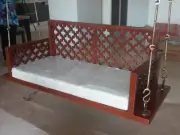 Hammock Patio Wooden Swing Indoor and Outdoor Swing Porch With Back Rest