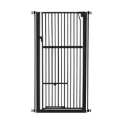 Pet Safety Gate Dog Cat Security Extra Tall Retractable Fence Enclosure Guard Kitchen Doorway Stairs Barrier with Walk Through Door 142cm Height