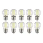 10 x LED Filament Fancy Round E27 4W 6000k Day Light 450 Lm Glass Bulb 360° SAA